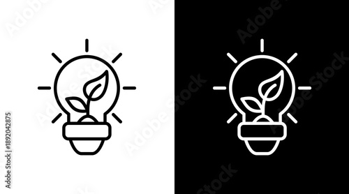 Light Bulb White Icon Set Vector 