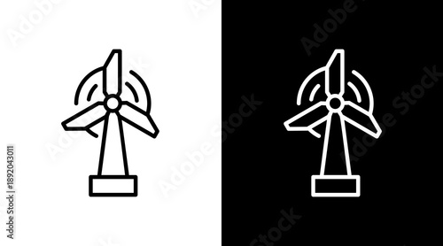Turbine White Icon Set Vector 