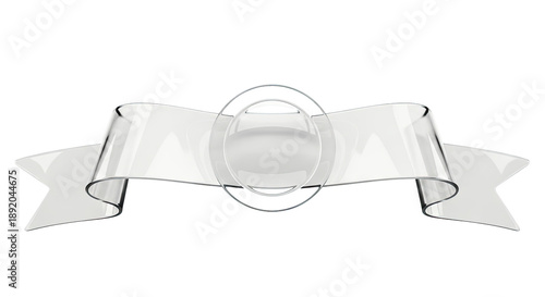Transparent Ribbon Banner with Oval Centerpiece
