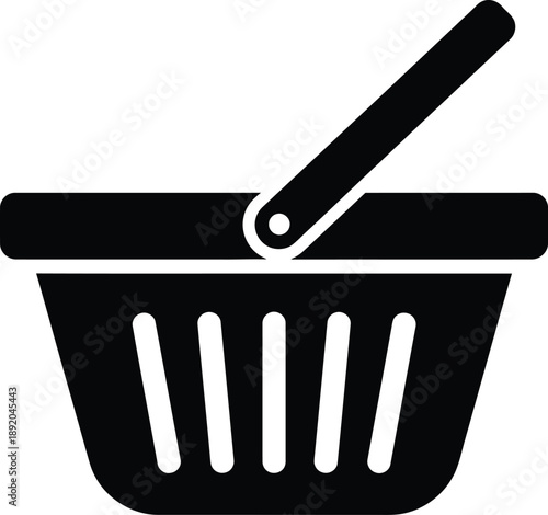 Universal Symbol of a Shopping Basket, a Versatile Graphic for Consumerism, Retail, and E-commerce Platforms