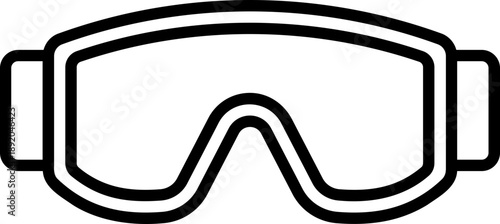 Black ski googgles icon - outline