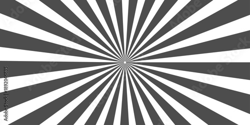 Retro sunburst wallpaper featuring a black and white radial ray pattern with a grunge vector texture and vintage abstract star burst design