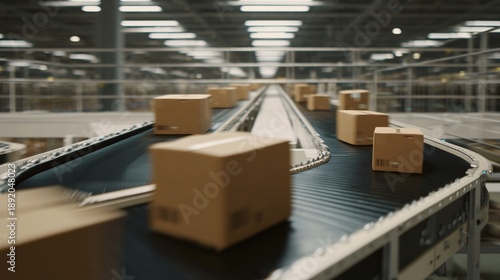 Automated Conveyor Belt in Logistics Warehouse / ハイテク物流倉庫の自動コンベアベルト4