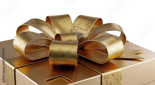 Luxurious Gold Gift Box with Ribbon