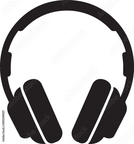 Headphones Silhouette Icon,Audio Music Headset Symbol