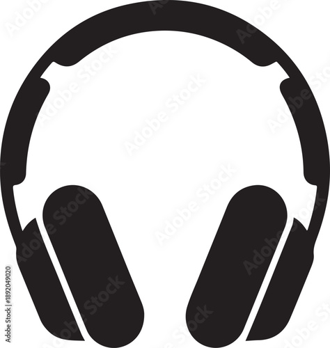 Headphones Silhouette Icon,Audio Music Headset Symbol