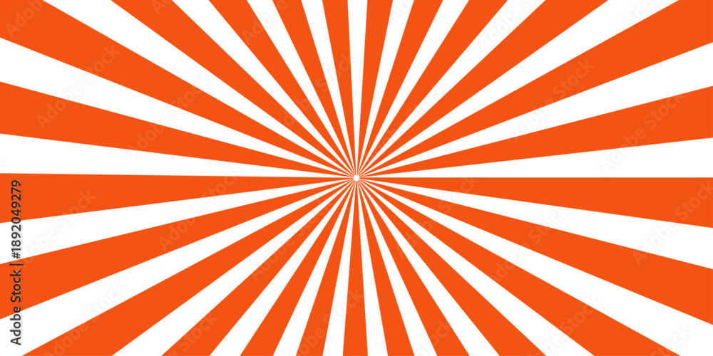 Ταπετσαρία Vintage grunge sunburst vector illustration featuring a red and orange sunbeam p