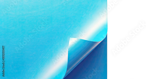 Blue paper with a curled corner