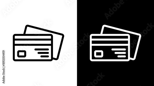 Card Payment White Icon Set Vector 