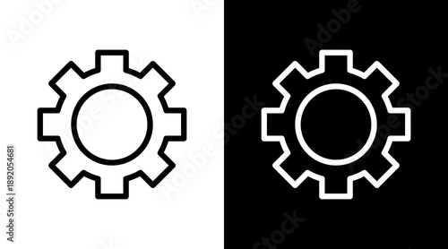 Setting White Icon Set Vector 