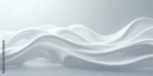 An elegant abstract white silk background featuring smooth flowing waves of soft luxury fabric with a light blue satin texture and curved design for a sophisticated wallpaper backdrop