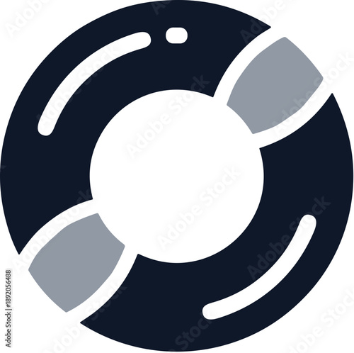 Flat Style Detailed Lifebuoy Circle Water Safety Emergency Help Equipment