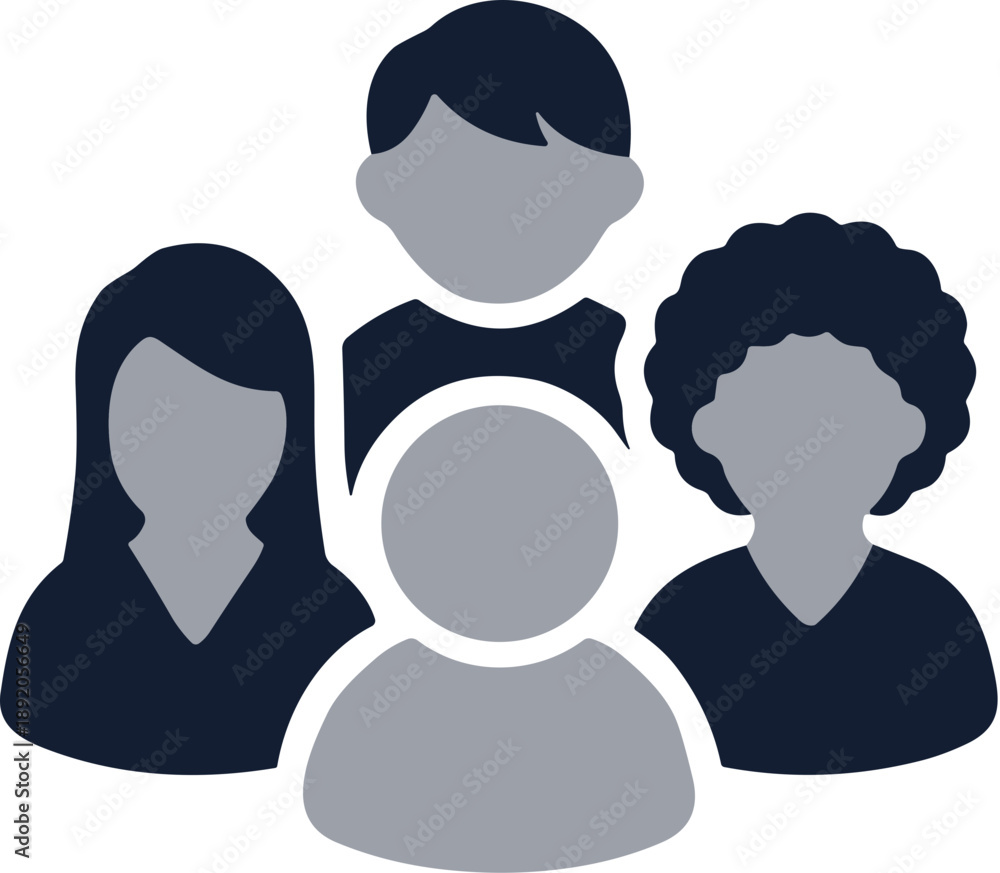 Fototapeta premium Minimalist Flat Style Crowd of People Group Illustration Graphic Element