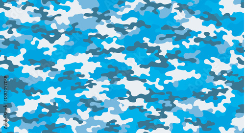 Abstract blue and white camouflage pattern fills the entire frame.