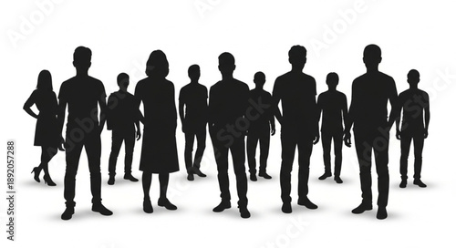 Diverse group of people standing together as a team.