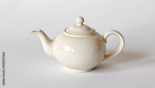 Wallpaper Mural A vintage style cream teapot with a large lid handle, sitting on a white background. Torontodigital.ca