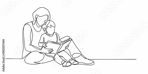 A mother and child share a quiet moment reading together