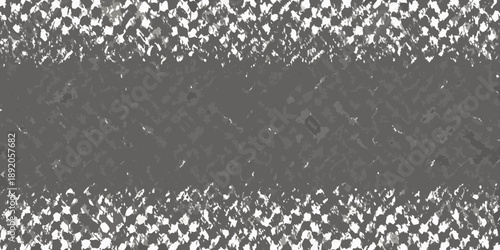 Abstract grayscale texture with a central dark band and scattered elements