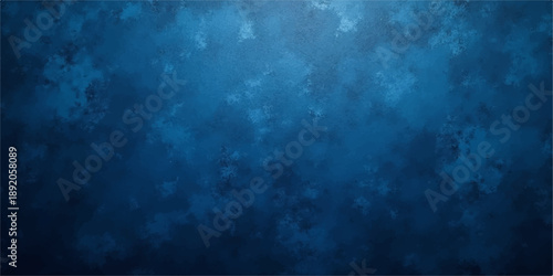 A dark blue grunge background with a textured storm cloud pattern features bright light smoke and celestial galaxy dust to create a motion art wallpaper with ample copy space