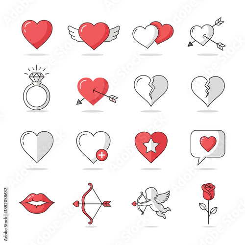 Heart Icons Symbols Love Valentine Graphics.