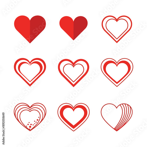 Heart Symbols and Icons Collection.