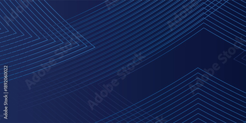 Blue abstract background with glowing arrow lines. Modern shiny blue geometric lines design. Technology futuristic  modern