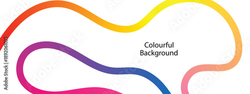 Vector Graphic with Wavy Lines in Bright Colors. Colorful abstract swirling ribbons on a white background