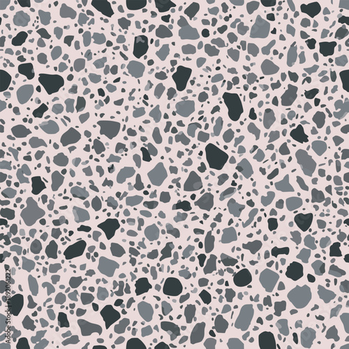 Pink and gray terrazzo pattern, a speckled and textured surface.