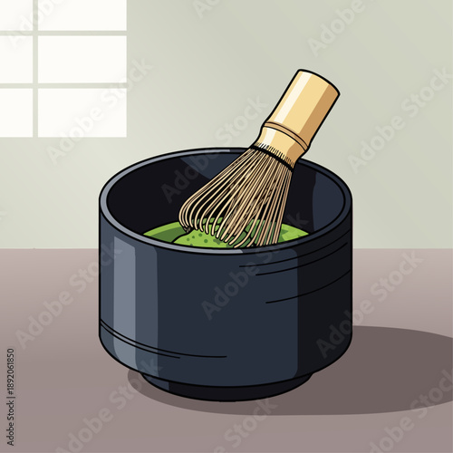 Japanese tea ceremony illustration