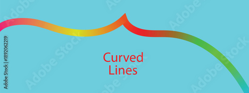 Abstract Lines with Gradient. Multicolored doodle lines. Colorful dynamic curves. 