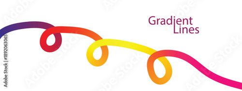 Vector Curve Ribbons. Colorful abstract swirling ribbons on a white background