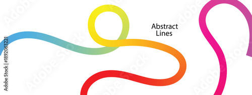 Wave Shape Flow Lines on White Background. Colorful abstract swirling ribbons on a white background