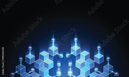 Abstract blockchain digital technology concept. Big data design. Vector illustration