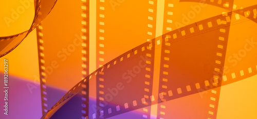 Photos abstract colored background with film strip