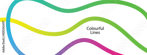 Abstract Color Gradient Waves. Colorful abstract swirling ribbons on a white background. Abstract gradient lines.