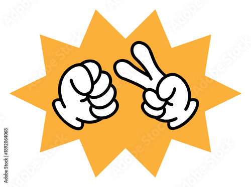 じゃんけんで勝負するイメージイラスト