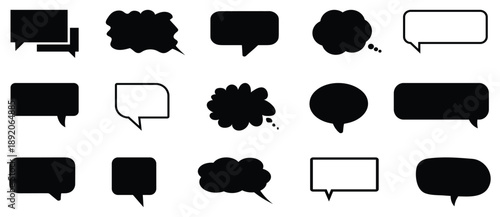  Speech Bubble icon set. Set of speech bubble  icons. Chat icon set. Big set of speech bubbles. Talk bubbles. Cloud speech bubbles collection.