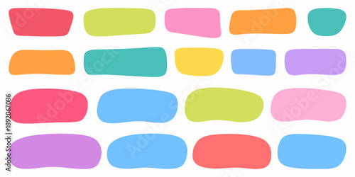 Abstract colorful organic shapes collection. Suitable for backgrounds, posters, branding, social media, web design, presentations, marketing layouts.