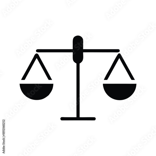 Simple black and white icon representing the concept of justice and balance