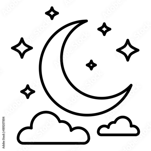 vector illustration of a moon and stars