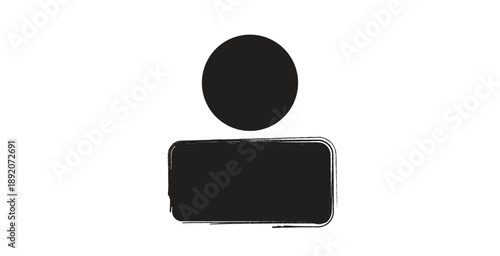 Black Person Icon, Simple User Profile Avatar for UI on Transparent Background