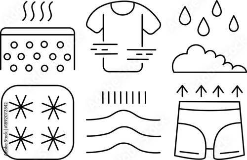 Laundry Care Line Art Icons