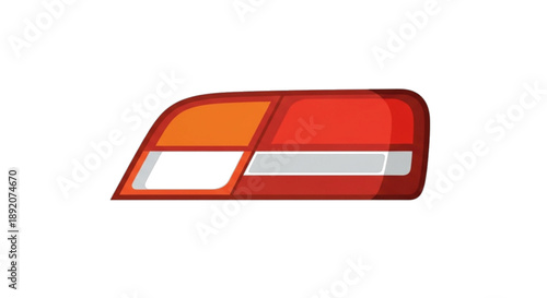 Car tail light vector illustration, isolated on white background, red automotive part