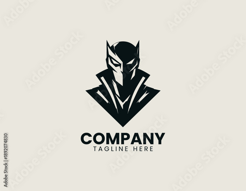 Masked Villain Black Vector Logo Illustration