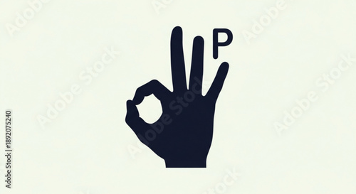 Hand Sign Language Gesture OK Symbol Isolated on White Background