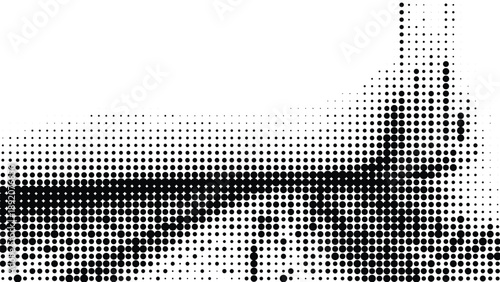 Halftone pattern with gradient effect and dark tones
