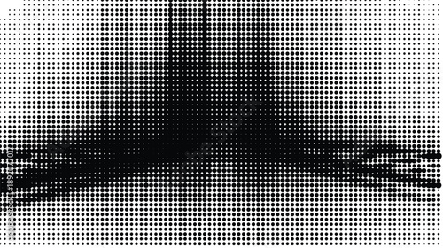 Halftone dot pattern with dark center and lighter edges effect