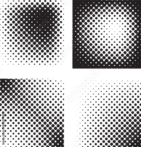 Halftone Background Set