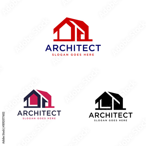house home architect mortgage facade logo vector icon illustration