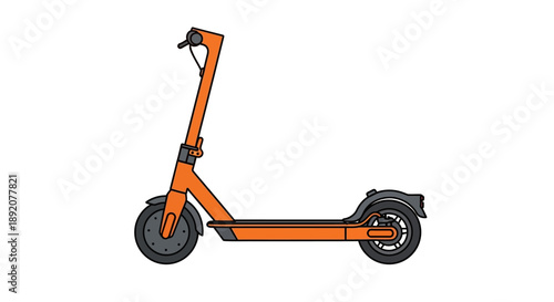 Vibrant Orange Scooter Side View